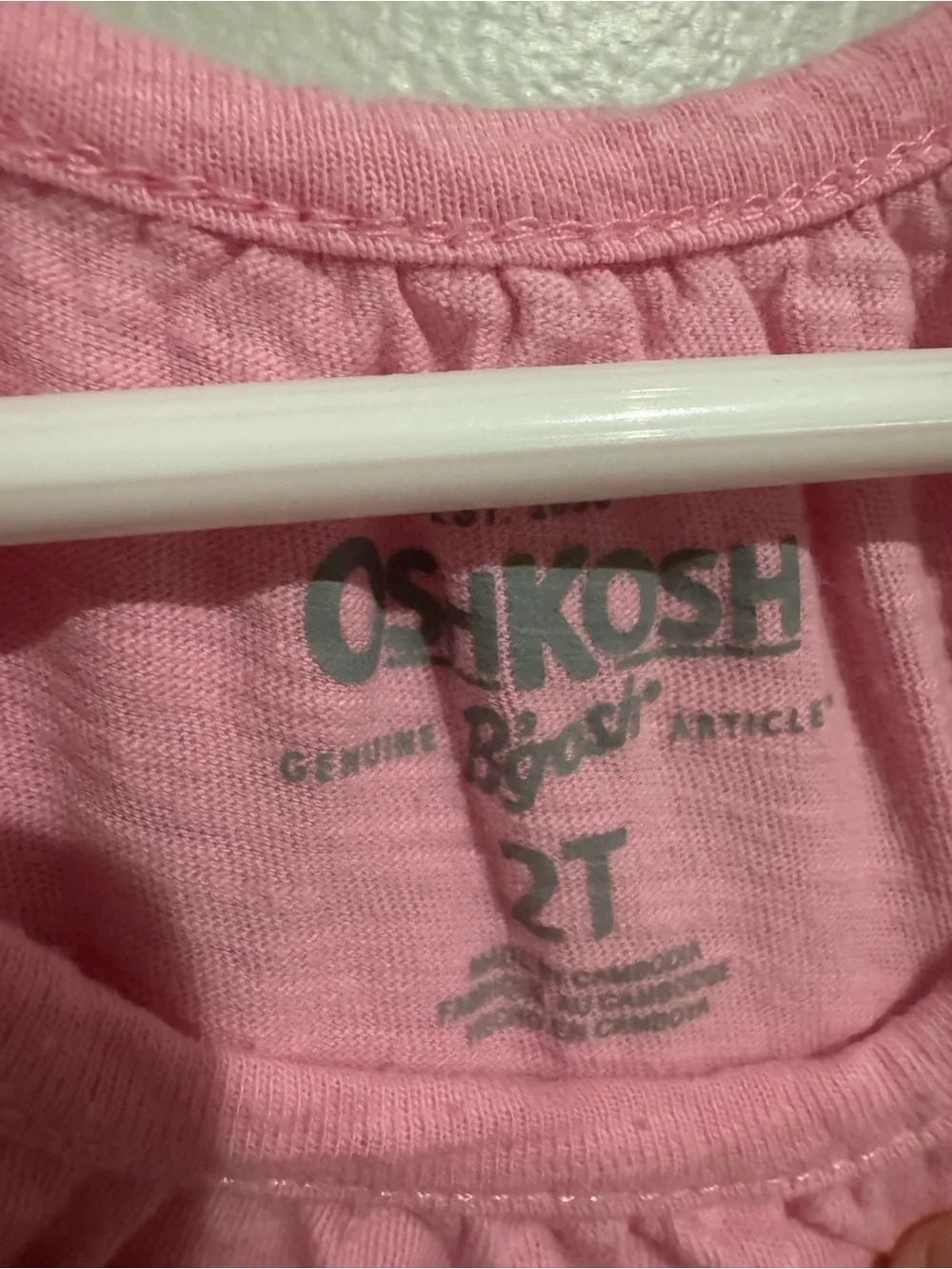 2T OshKosh B'gosh Pink Eyelet Flutter Sleeve Tee